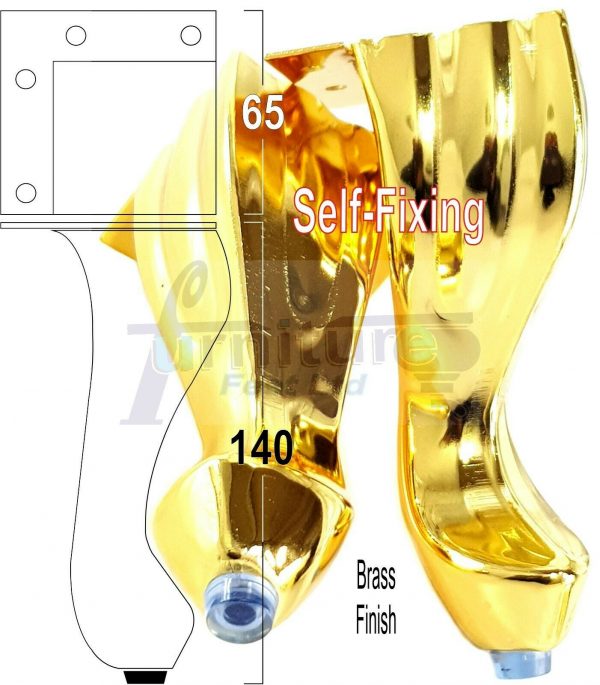 4x METAL FURNITURE LEGS 140mm HIGH SELF-FIXING FEET FOR SOFA CHAIR CABINETS BED - Image 14