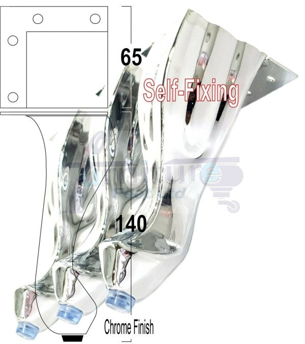 4x METAL FURNITURE LEGS 140mm HIGH SELF-FIXING FEET FOR SOFA CHAIR CABINETS BED - Image 11