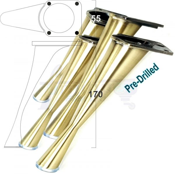 4x Metal Furniture Legs 170mm High Self-Fix for Screws Modern Feet Sofa Chair Cabinet Bed - Image 9