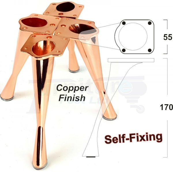 4x Metal Furniture Legs 170mm High Self-Fix for Screws Modern Feet Sofa Chair Cabinet Bed - Image 10