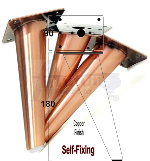 4x METAL FURNITURE LEGS 180mm HIGH SELF-FIXING FEET FOR SOFA CHAIR CABINETS BED - Image 13