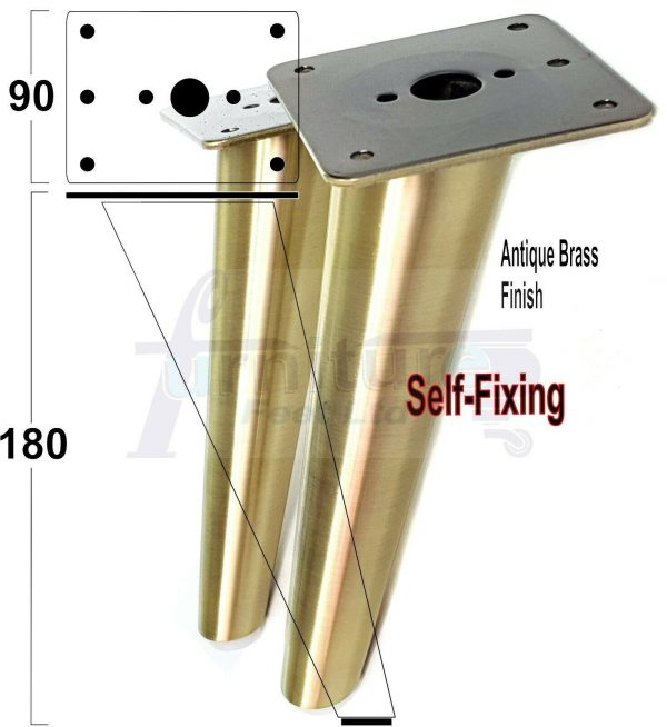 4x METAL FURNITURE LEGS 180mm HIGH SELF-FIXING FEET FOR SOFA CHAIR CABINETS BED - Image 12