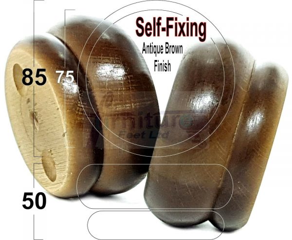 4x SOLID WOODEN FURNITURE LEGS CHAIR REPLACEMENT BUN FEET 50mm HIGH Self-Fixing - Image 14