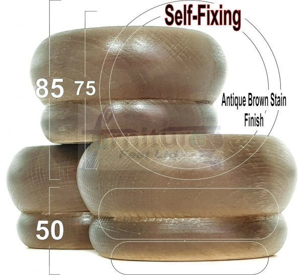 4x SOLID WOODEN FURNITURE LEGS CHAIR REPLACEMENT BUN FEET 50mm HIGH Self-Fixing - Image 15