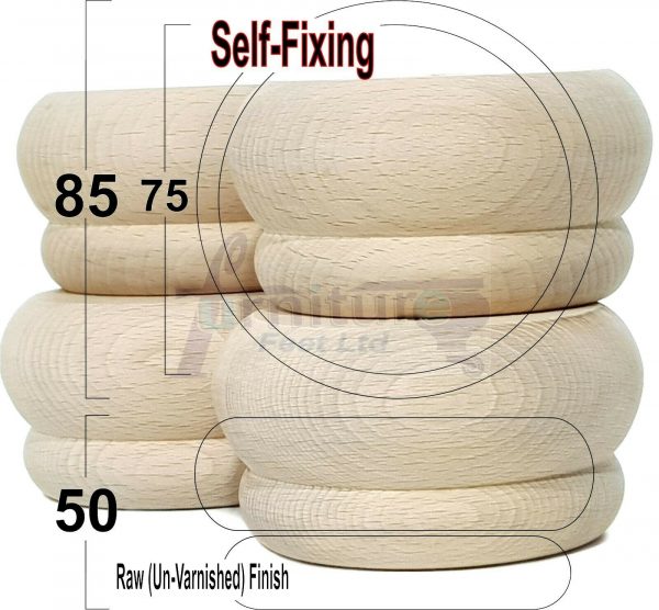 4x SOLID WOODEN FURNITURE LEGS CHAIR REPLACEMENT BUN FEET 50mm HIGH Self-Fixing - Image 30