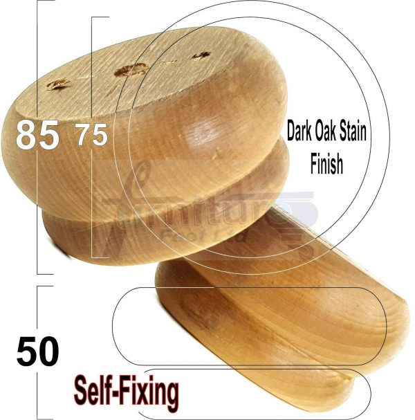 4x SOLID WOODEN FURNITURE LEGS CHAIR REPLACEMENT BUN FEET 50mm HIGH Self-Fixing - Image 28