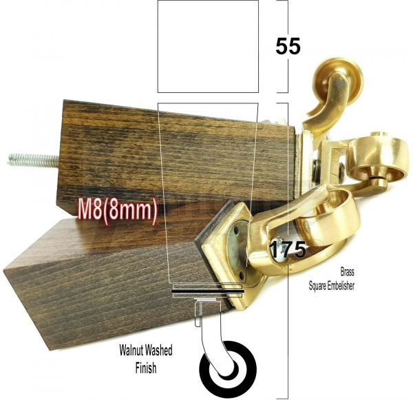 4x Wooden Square Furniture Chair Legs M8(8mm) Replacement Sofa Castor Feet 175mm 7 Inch High - Image 26