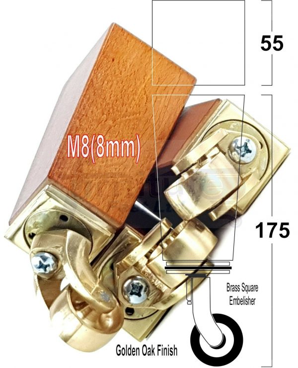 4x Wooden Square Furniture Chair Legs M8(8mm) Replacement Sofa Castor Feet 175mm 7 Inch High - Image 29
