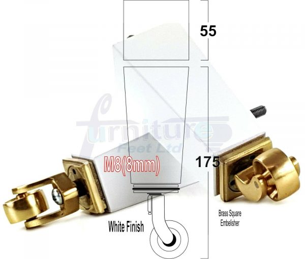 4x Wooden Square Furniture Chair Legs M8(8mm) Replacement Sofa Castor Feet 175mm 7 Inch High - Image 53
