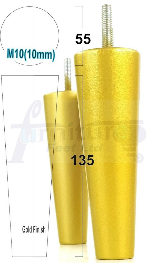 4x WOOD REPLACEMENT FURNITURE CHAIR LEGS M10(10mm) SOFA - SETTEE FEET 135mm HIGH - Image 22