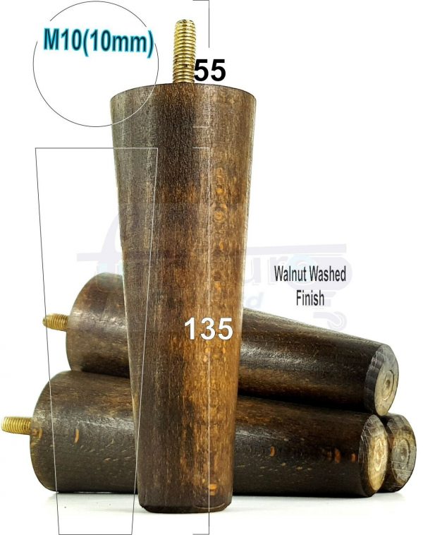 4x WOOD REPLACEMENT FURNITURE CHAIR LEGS M10(10mm) SOFA - SETTEE FEET 135mm HIGH - Image 21