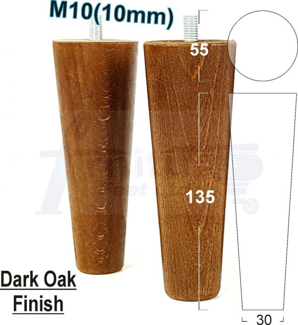 4x WOOD REPLACEMENT FURNITURE CHAIR LEGS M10(10mm) SOFA - SETTEE FEET 135mm HIGH - Image 19