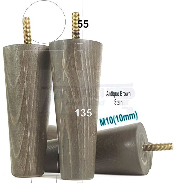 4x WOOD REPLACEMENT FURNITURE CHAIR LEGS M10(10mm) SOFA - SETTEE FEET 135mm HIGH - Image 15