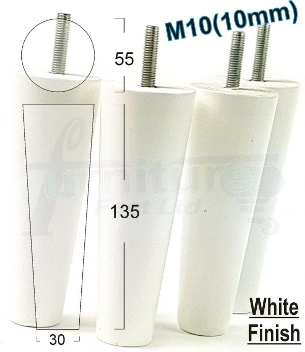 4x WOOD REPLACEMENT FURNITURE CHAIR LEGS M10(10mm) SOFA - SETTEE FEET 135mm HIGH - Image 35