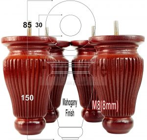4 Replacement Legs Solid Wood Settee Furniture Feet 150mm High Sofa Chair Bed M8