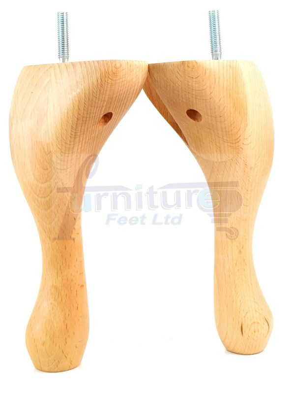 4 Replacement Queen Anne Legs Settee Furniture Feet 150mm High Sofa Chair Bed M8 - Image 4