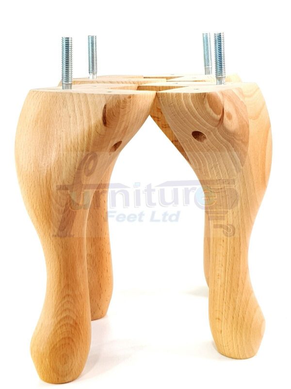 4 Replacement Queen Anne Legs Settee Furniture Feet 150mm High Sofa Chair Bed M8 - Image 6