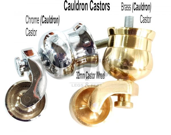 4x Chrome Castor Leg Wood Replacement Furniture Feet Chairs Settee Sofa 150mm M8 - Image 11