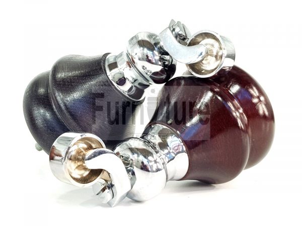 4x Chrome Castor Leg Wood Replacement Furniture Feet Chairs Settee Sofa 150mm M8 - Image 8