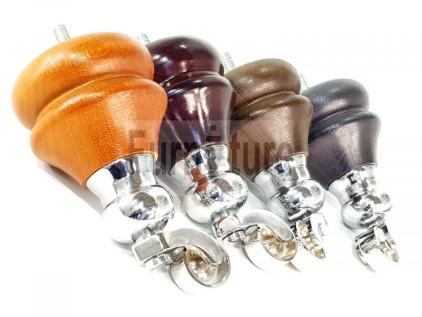 4x Chrome Castor Leg Wood Replacement Furniture Feet Chairs Settee Sofa 150mm M8 - Image 9