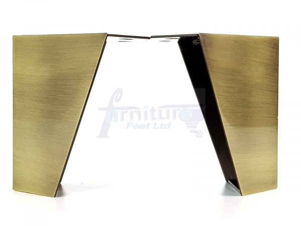 4x METAL FURNITURE LEGS 90mm HIGH SELF FIXING FEET CHAIR CABINETS BRUSHED BRASS - Image 11