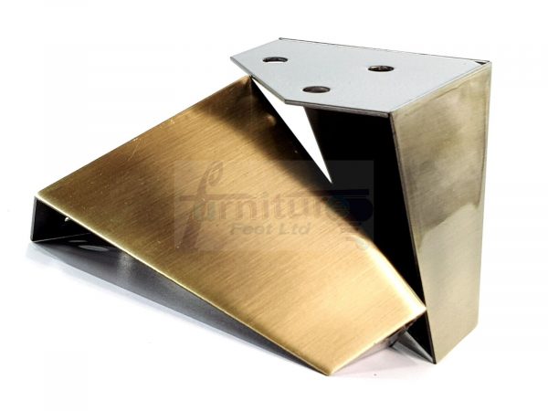 4x METAL FURNITURE LEGS 90mm HIGH SELF FIXING FEET CHAIR CABINETS BRUSHED BRASS - Image 8