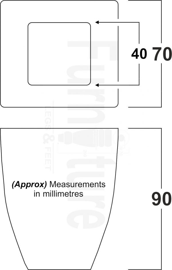 4x Replacement Wood Furniture Sofa Legs Chair Settee Feet 90mm High (Self-Fix) - Image 3