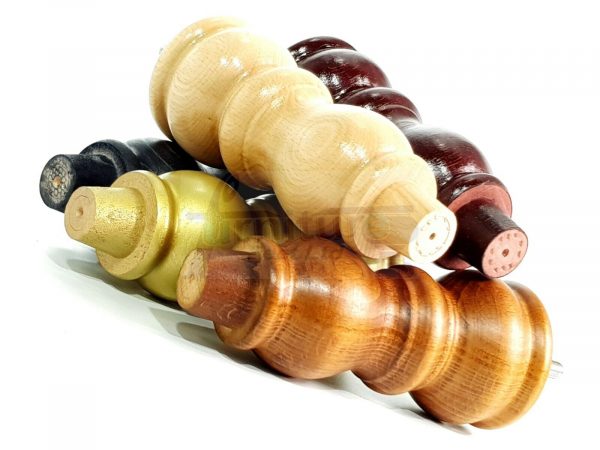 4x Solid Wood Furniture Legs M8(8mm) Chair Replacement Turned Bun Feet 160mm High - Image 9
