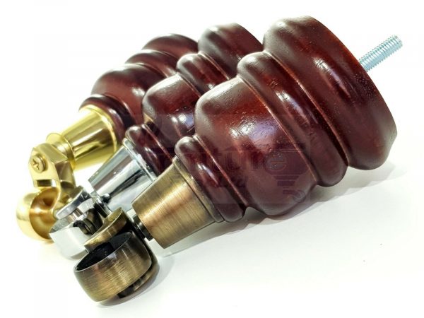 4x TURNED WOODEN CASTOR LEGS 165mm High CHAIR REPLACEMENT FURNITURE FEET M8(8mm) - Image 5