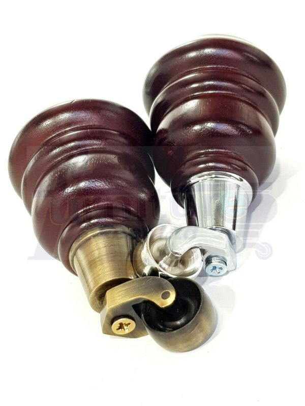 4x TURNED WOODEN CASTOR LEGS 165mm High CHAIR REPLACEMENT FURNITURE FEET M8(8mm) - Image 9