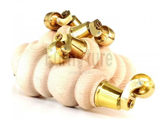 4x Turned Wood Furniture Castor Leg M8 Replacement Feet Chairs Settee Sofa 200mm - Image 5