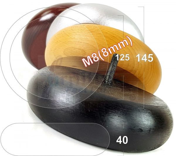 4x WOOD FURNITURE CHAIR LEGS M8(8mm) REPLACEMENT SOFA / SETTEE FEET 40mm HIGH - Image 4