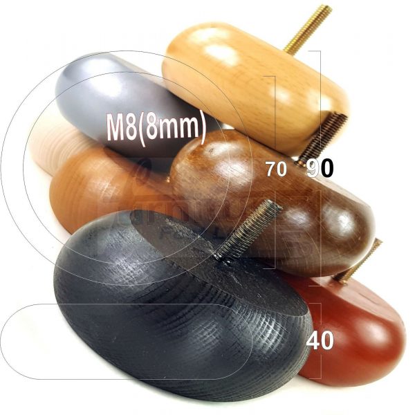 4x WOOD FURNITURE CHAIR LEGS M8(8mm) REPLACEMENT SOFA / SETTEE FEET 40mm HIGH - Image 6