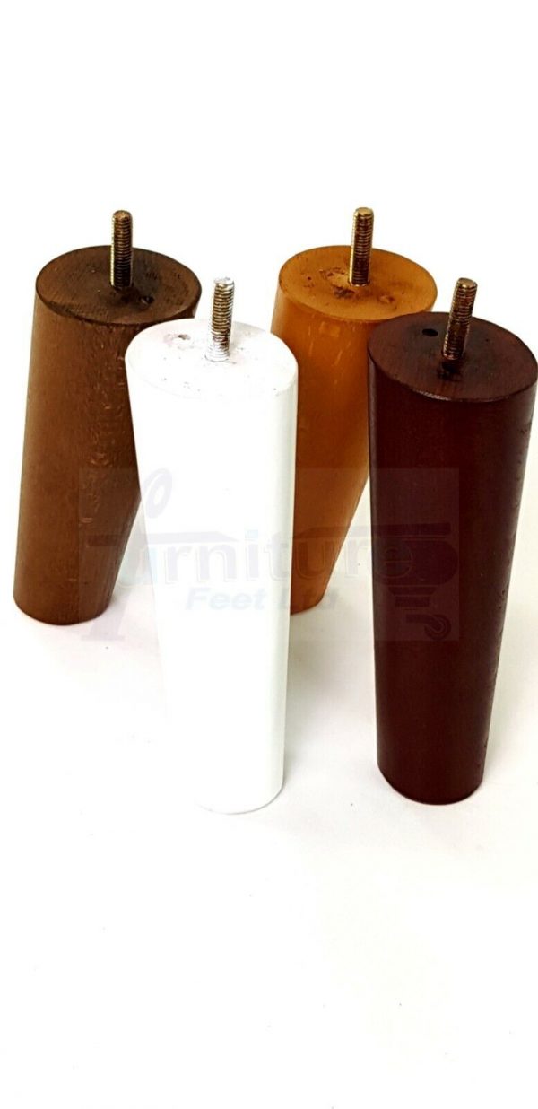 4x WOODEN ANGLED SOFA LEGS 160mm High CHAIR FURNITURE REPLACEMENT FEET M8(8mm) - Image 4