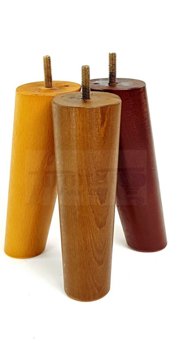 4x WOODEN ANGLED SOFA LEGS 160mm High CHAIR FURNITURE REPLACEMENT FEET M8(8mm) - Image 5
