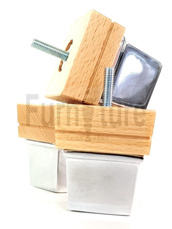 4x Wood Furniture Sofa Leg M8 Replacement Chair, Settee Feet & Slipper Cup 75mm - Image 8