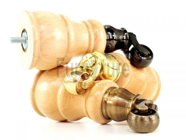 4x Wooden Furniture Sofa Legs M8 Castor Replacment Chair Settee Feet 160mm High - Image 10