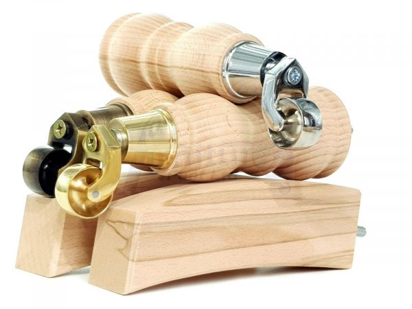 RAW WOODEN FURNITURE SETTEE LEGS M8 REPLACEMENT FEET 2 WITH CASTORS 215mm HIGH - Image 8