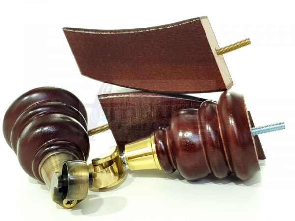 TURNED WOOD CASTOR LEGS 165mm High CHAIR REPLACEMENT SOFA FURNITURE FEET M8(8mm) - Image 11