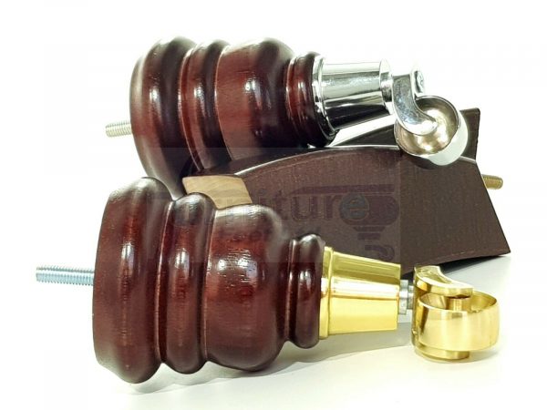 TURNED WOOD CASTOR LEGS 165mm High CHAIR REPLACEMENT SOFA FURNITURE FEET M8(8mm) - Image 10