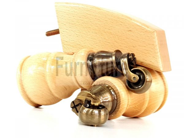 2x Wooden Castor Furniture Sofa Legs & 2x Curved M8 Chair Settee Feet 160mm High - Image 19