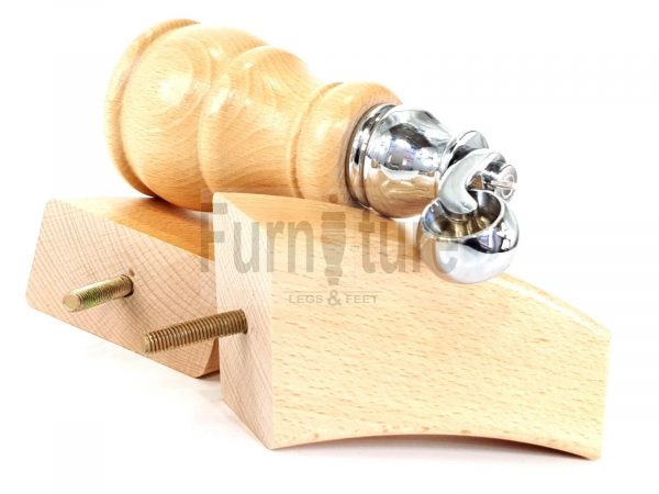 2x Wooden Castor Furniture Sofa Legs & 2x Curved M8 Chair Settee Feet 160mm High - Image 18