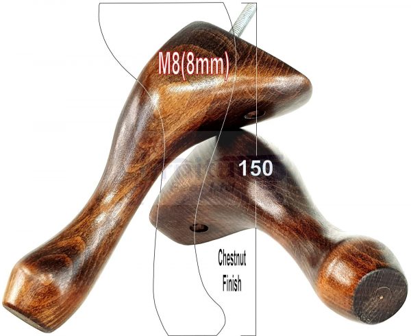 4 Queen Anne Wood Chair Legs 150mm High Replacement Furniture Feet Sofas M8(8mm) - Image 29