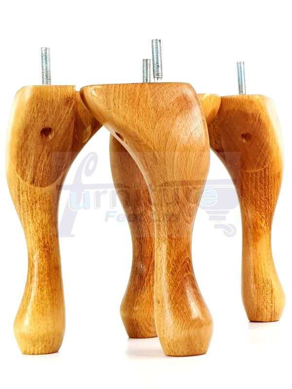 4 Queen Anne Wood Chair Legs 150mm High Replacement Furniture Feet Sofas M8(8mm) - Image 23
