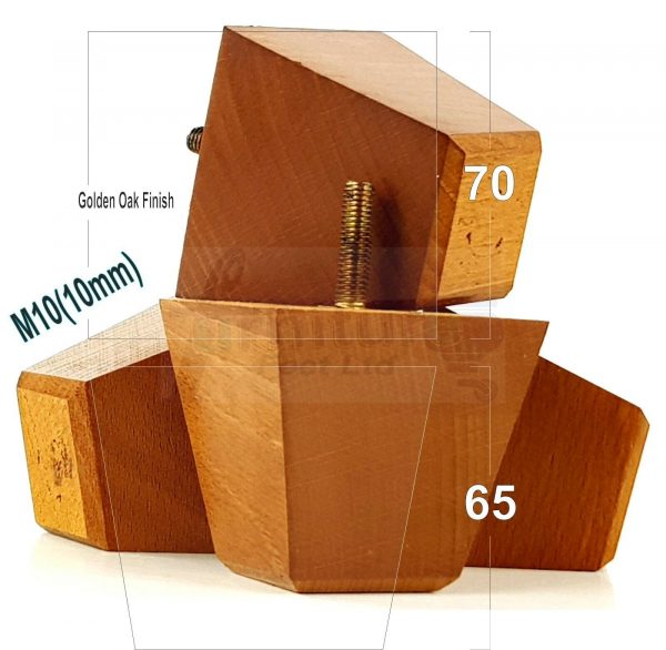 4x REPLACEMENT WOOD FURNITURE SOFA LEGS M10(10mm) CHAIR - SETTEE FEET 65mm HIGH - Image 20