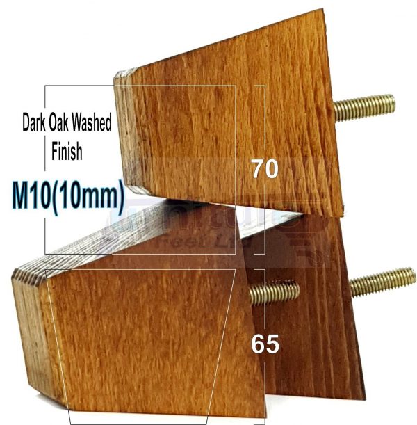 4x REPLACEMENT WOOD FURNITURE SOFA LEGS M10(10mm) CHAIR - SETTEE FEET 65mm HIGH - Image 18