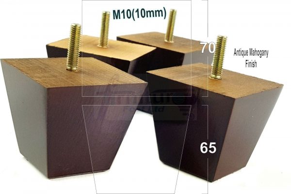 4x REPLACEMENT WOOD FURNITURE SOFA LEGS M10(10mm) CHAIR - SETTEE FEET 65mm HIGH - Image 31