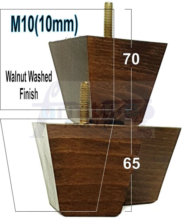 4x REPLACEMENT WOOD FURNITURE SOFA LEGS M10(10mm) CHAIR - SETTEE FEET 65mm HIGH - Image 19