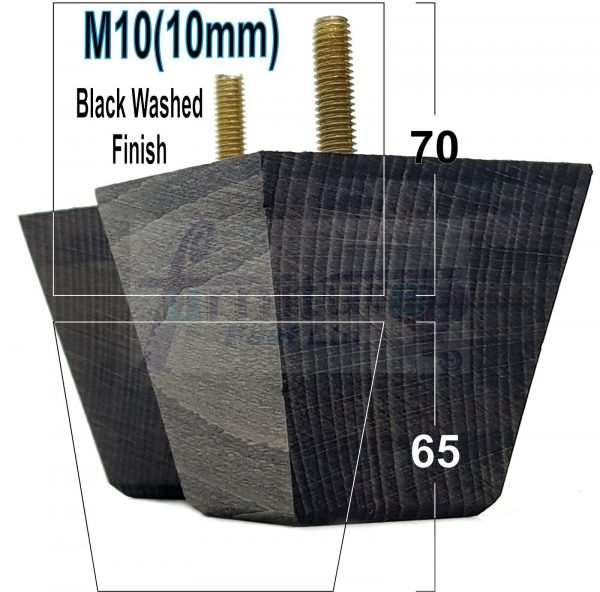 4x REPLACEMENT WOOD FURNITURE SOFA LEGS M10(10mm) CHAIR - SETTEE FEET 65mm HIGH - Image 16