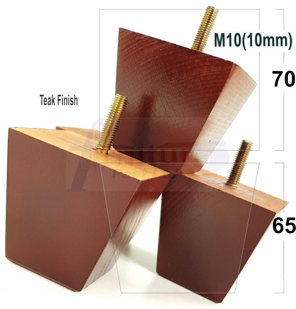 4x REPLACEMENT WOOD FURNITURE SOFA LEGS M10(10mm) CHAIR - SETTEE FEET 65mm HIGH - Image 29